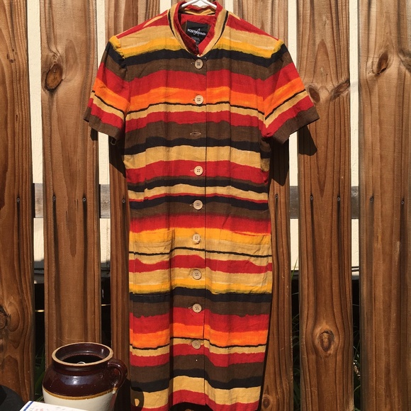 Positive Attitude Vintage Button Down Dress 8P - Picture 2 of 7